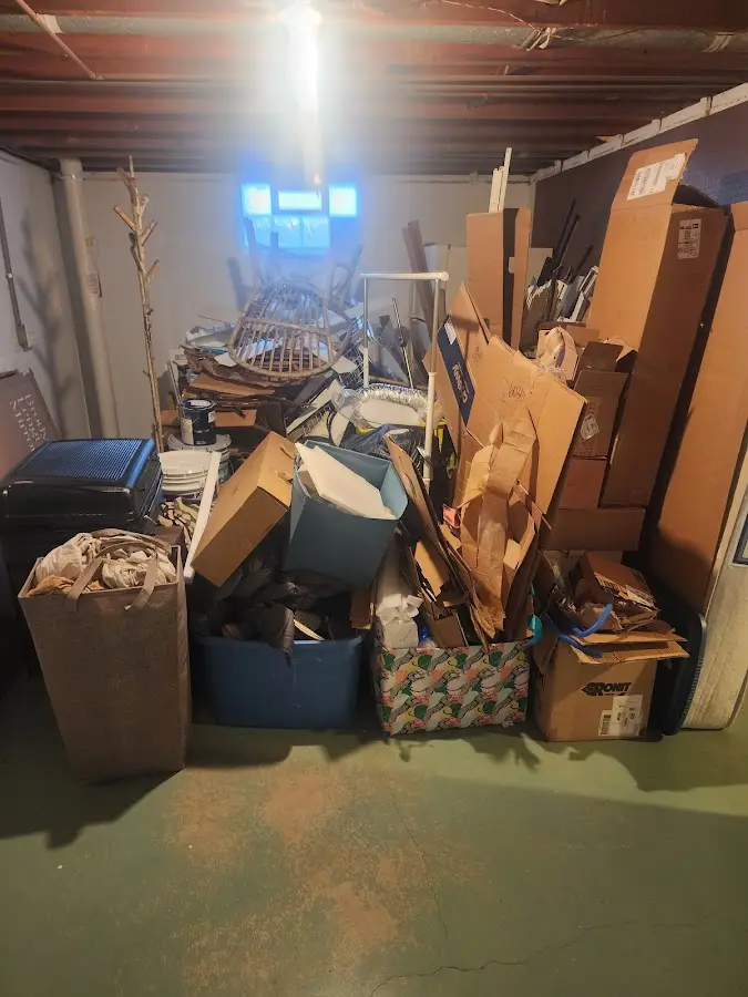 Roll-off dumpster container at job site for 8 Yard Dumpster Rental in Burrell